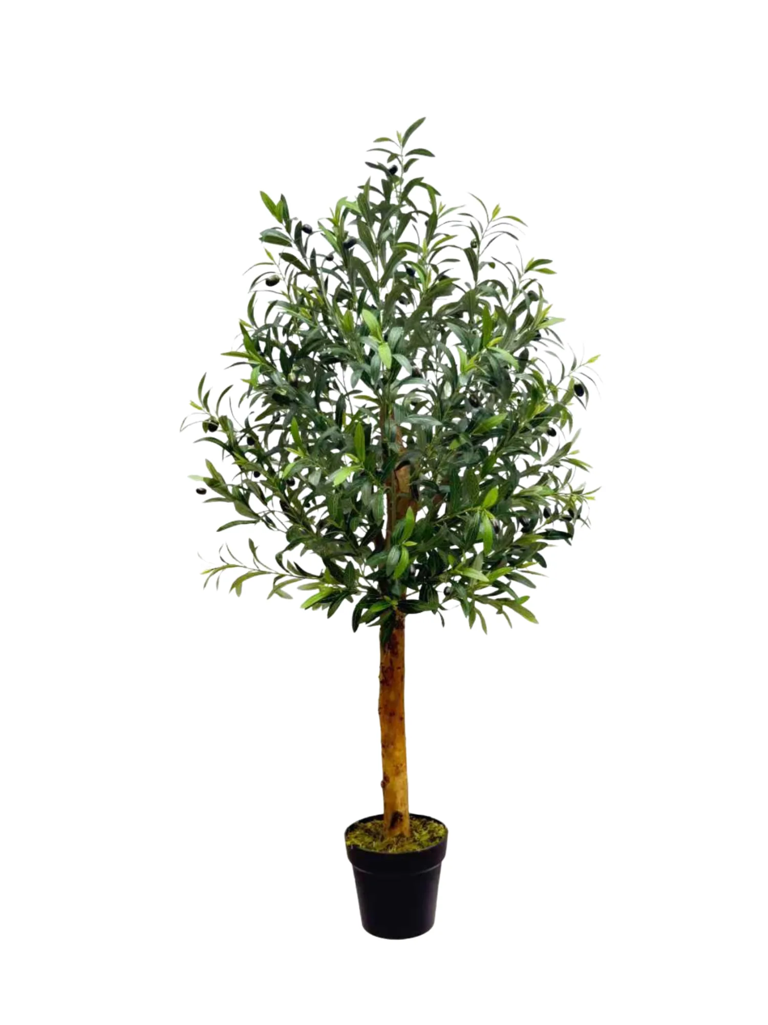 Round potted artificial olive tree, large commercial scale