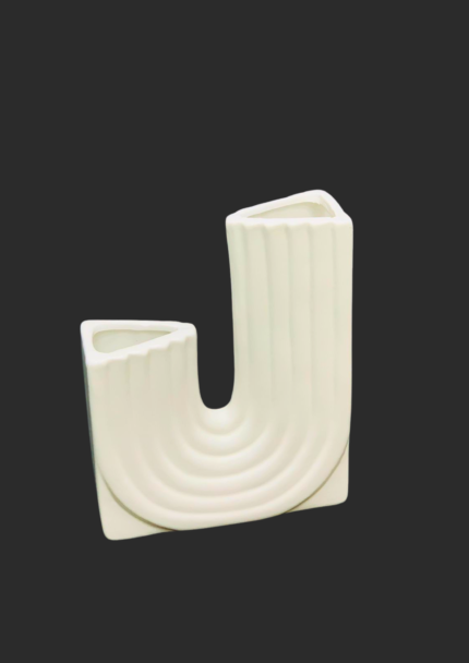 Abstract U-Shape Ceramic Vase