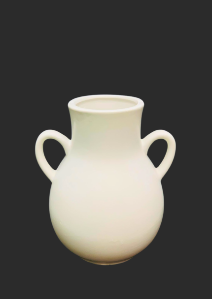 Classic White Handled Urn Vase