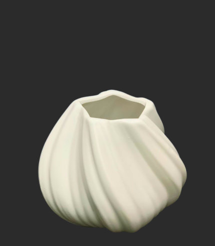 Twisted Ribbed Ceramic Vase